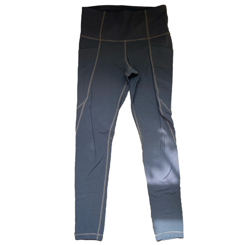 Athleta Brown Leggings with Tan Stitching
